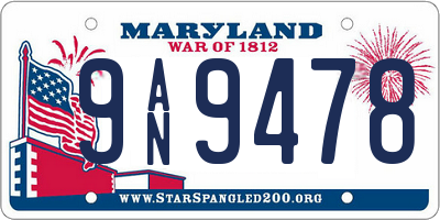 MD license plate 9AN9478