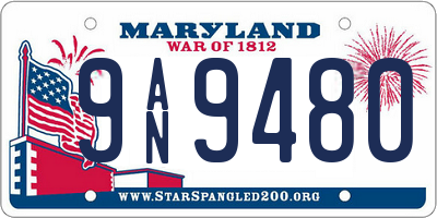 MD license plate 9AN9480