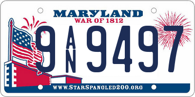 MD license plate 9AN9497