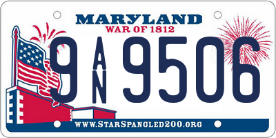 MD license plate 9AN9506