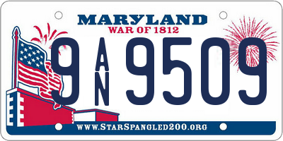 MD license plate 9AN9509