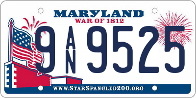 MD license plate 9AN9525