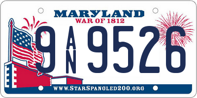 MD license plate 9AN9526