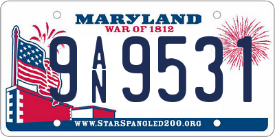 MD license plate 9AN9531