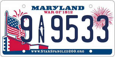 MD license plate 9AN9533