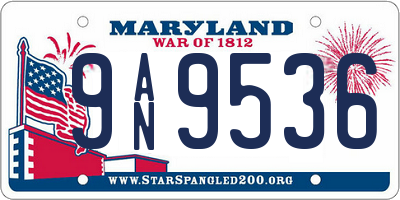 MD license plate 9AN9536