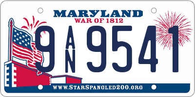 MD license plate 9AN9541