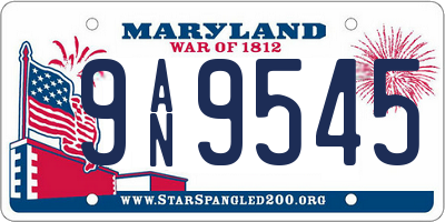 MD license plate 9AN9545