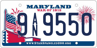 MD license plate 9AN9550