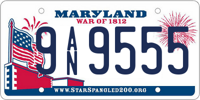 MD license plate 9AN9555