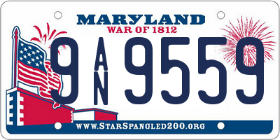 MD license plate 9AN9559