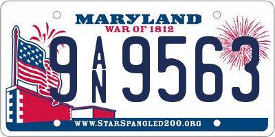 MD license plate 9AN9563
