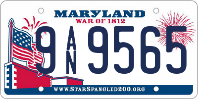 MD license plate 9AN9565