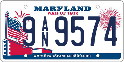 MD license plate 9AN9574