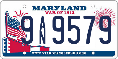 MD license plate 9AN9579