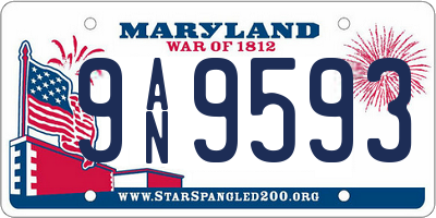 MD license plate 9AN9593