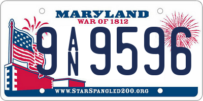 MD license plate 9AN9596