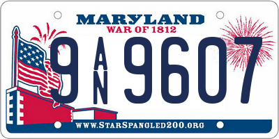 MD license plate 9AN9607