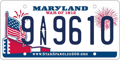 MD license plate 9AN9610