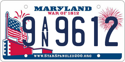 MD license plate 9AN9612