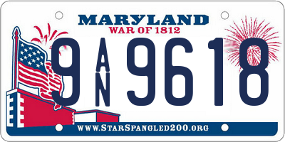 MD license plate 9AN9618