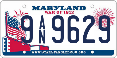 MD license plate 9AN9629