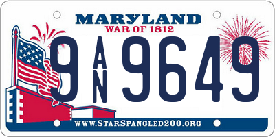 MD license plate 9AN9649