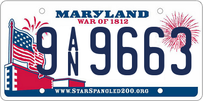 MD license plate 9AN9663