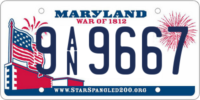 MD license plate 9AN9667