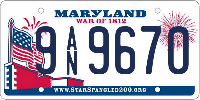 MD license plate 9AN9670