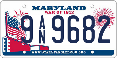 MD license plate 9AN9682
