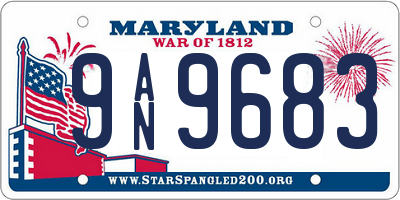 MD license plate 9AN9683
