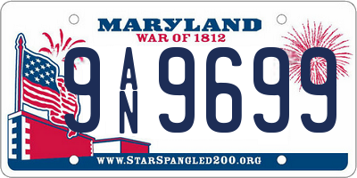 MD license plate 9AN9699