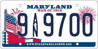 MD license plate 9AN9700