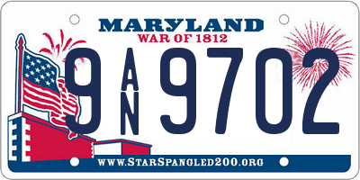 MD license plate 9AN9702