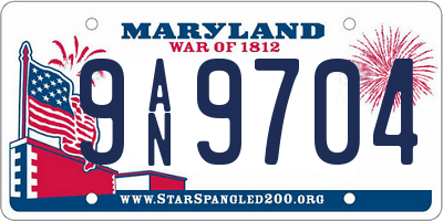 MD license plate 9AN9704