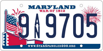 MD license plate 9AN9705