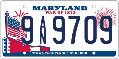 MD license plate 9AN9709