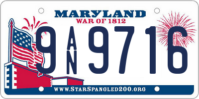 MD license plate 9AN9716