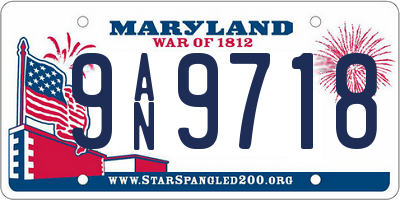 MD license plate 9AN9718