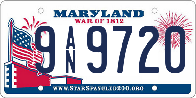 MD license plate 9AN9720