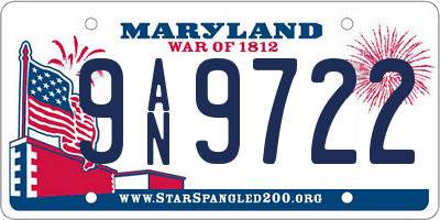 MD license plate 9AN9722