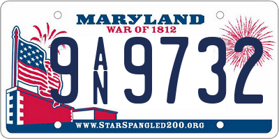MD license plate 9AN9732