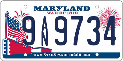 MD license plate 9AN9734
