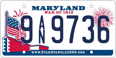MD license plate 9AN9736