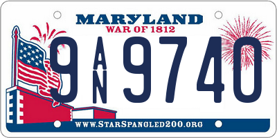 MD license plate 9AN9740