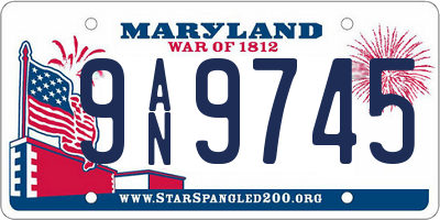 MD license plate 9AN9745