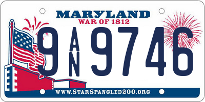 MD license plate 9AN9746