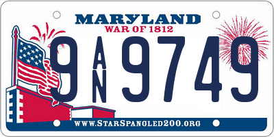 MD license plate 9AN9749