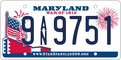 MD license plate 9AN9751